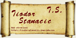 Tiodor Stanačić vizit kartica